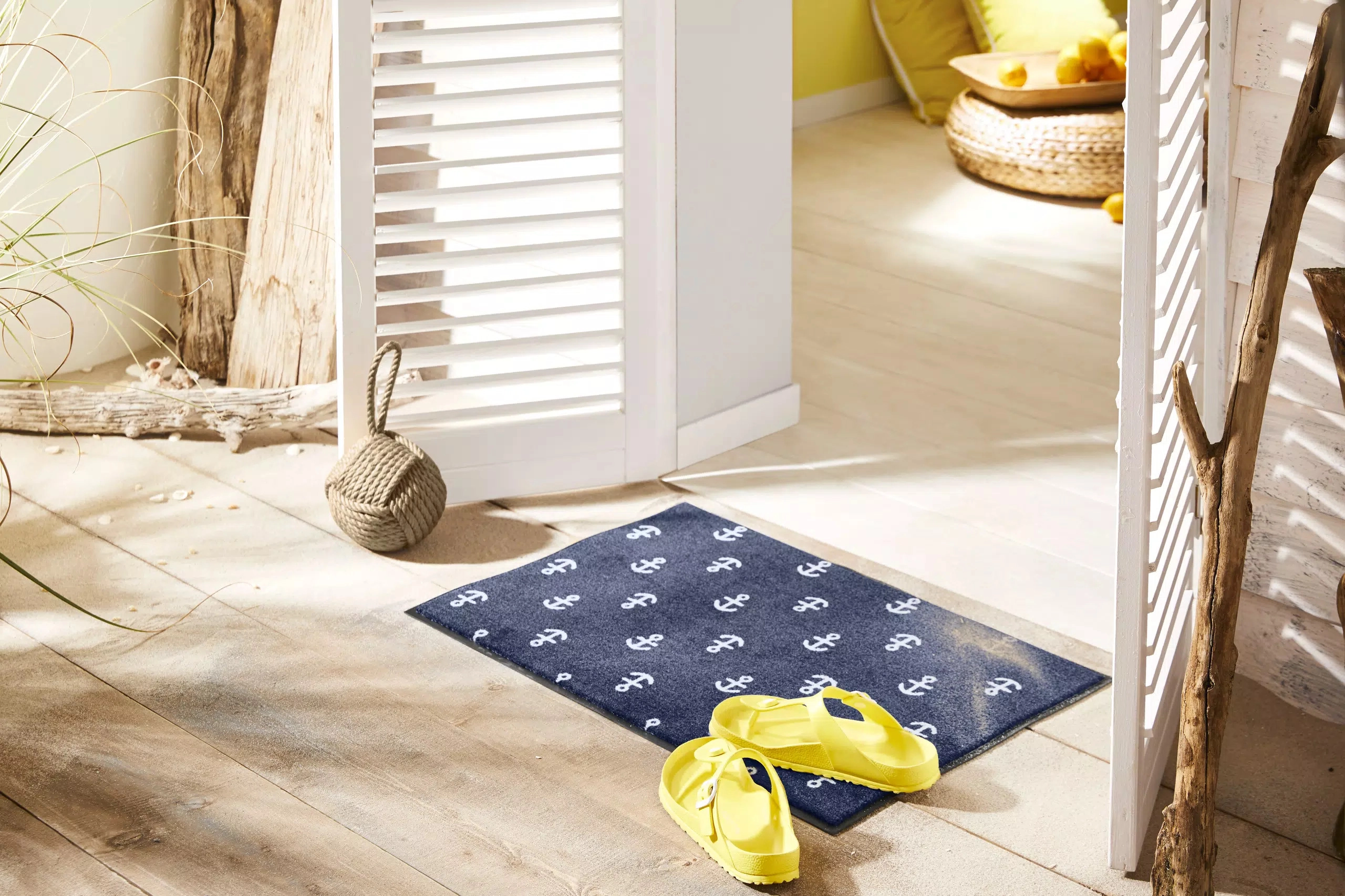 Marine Dekoratif Nem Alıcı Toz Alıcı Kapı Önü Paspası 